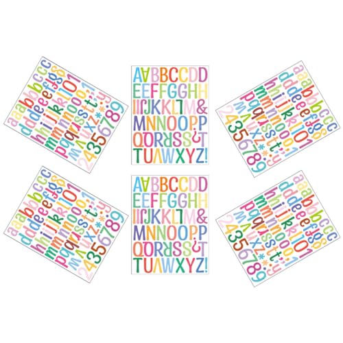 Operitacx 6 Blätter Alphanumerische Aufkleber Papier Große Buchstabenaufkleber Siegel Aufkleber Wandbuchstaben Planke Briefe Shirt-alphabet-buch Umschlag Reflektierend Kursiv Vinyl Colorful von Operitacx