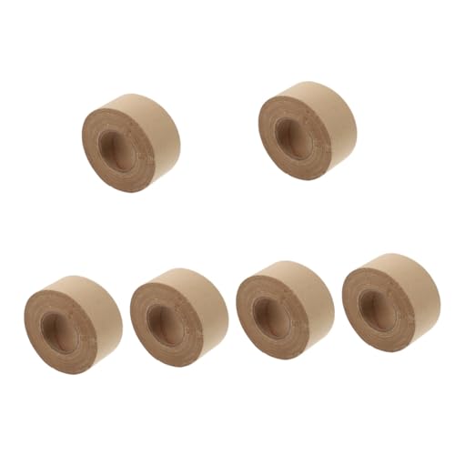 Operitacx 6 Pcs Klebeband aus Kraftpapier Griff Wasserpapier aktivieren wasseraktiviertes Rahmenband schälen Gold verpackungsmaterial packing tape paketklebeband Abdichtband Papier Klebeband von Operitacx