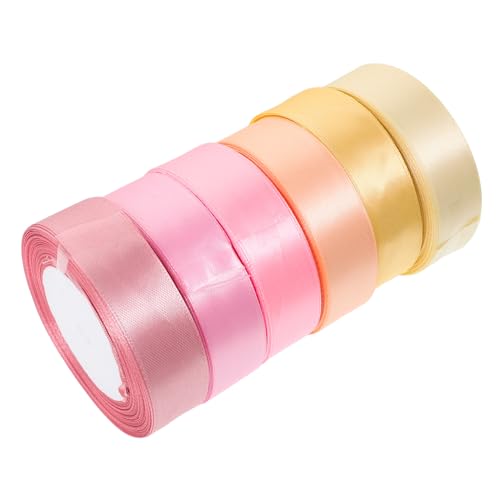 Operitacx 6 Rollen 25cm Band breites Band Geschenkband zum Verpacken von Geschenken Seidenband goldene Luftschlangen Osterband ribbon bandalette dünnes Band einfarbiges Band Polyester von Operitacx