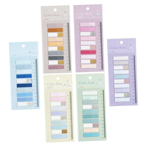 Operitacx 6 Sets Bunte Haftnotizen Sticky Memo Pads Für Seitenmarkierung Und Lesemarken Pro Set Ideal Für Büro Und Schule Farbige Indexmarker Für DIY Projekte von Operitacx