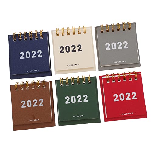 Operitacx 6 Stück 2022 Kalender Tischdekoration Mini Staffelei Stand Up Desktop Kalender 2022 Jahreskalender Stand Up Tischkalender Rouge Kleiner Mini Tischkalender 2022 Kalender von Operitacx