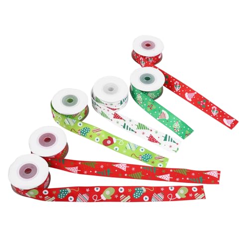 Operitacx 6er Set Weihnachtsdekorationsband Geschenkverpackung DIY Geschenkband Und Für Weihnachtsgeschenke Weihnachtsbaum Und Kreative Bastelprojekte 10 Yards Pro von Operitacx