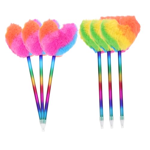 Operitacx 6 Stück Liebes Kugelschreiber Lustiger Schreibstift Flauschiger Kugelschreiber Pom Pom Stifte Mit Krone Herzform Pom Pom Stift Pom Pom Tintenstifte Süße Stifte Bunte von Operitacx