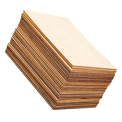 Operitacx 60Pcs Leere Rechteckige Holzstück Unvollendete Holzquadreine Rechtecke Holzquadrate Mini Holzböden Holzformen Für Handwerks Unfederte Holzausschnitte Holzplatte Boxholz von Operitacx