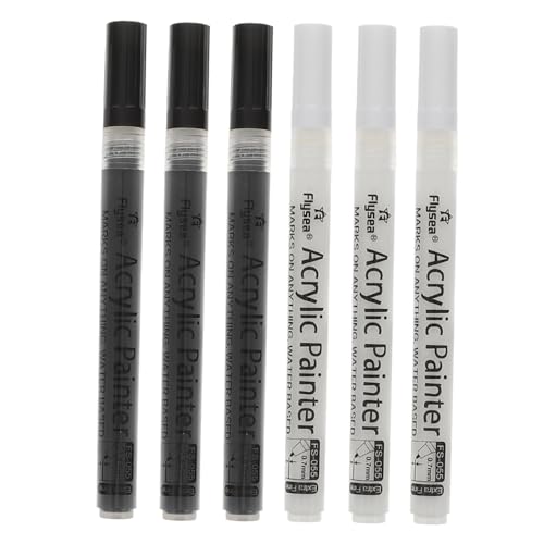 Operitacx 6St Acrylmarker Liner silberner Stift Markierungen Weißer Permanentmarker weißer Lackstift poster personalisiert schreibkladde marker pen marked Stiftmarker weiße Markierungsstifte von Operitacx