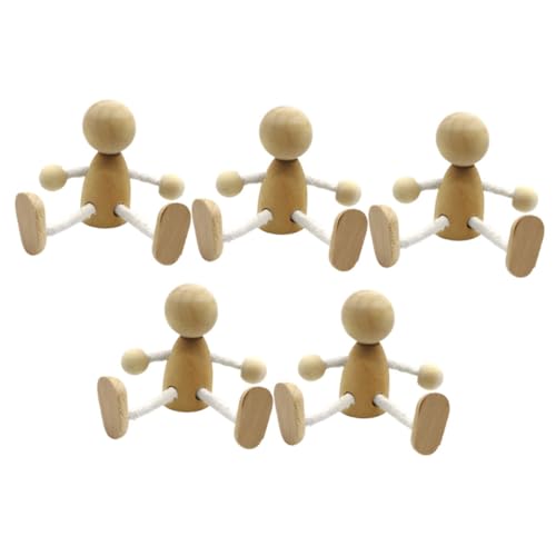 Operitacx 6St Holzfiguren ausmalen DIY-Puppenspielzeug Engel Peg Puppe Graffiti-Gelenkroboterspielzeug kinder holzspielzeug holzfiguren menschen Holzpuppenschmuck Peg-Puppe hölzern von Operitacx