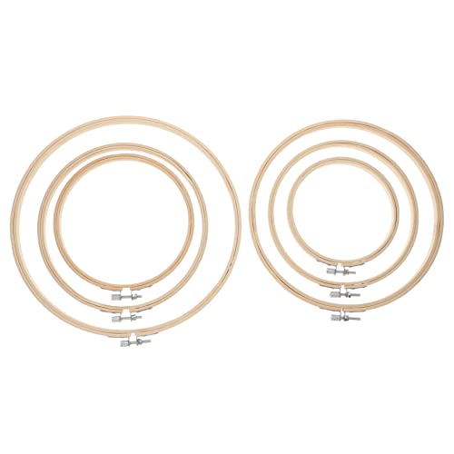 Operitacx 6St Kreuzstichstich verstellbare Stickrahmen Stickrahmenhalter kleiner Stickrahmen Rahmen zum Sticken Stickkreisringe Stickkreisrahmen Stickkreis aus Bambus Handarbeitsreifen von Operitacx