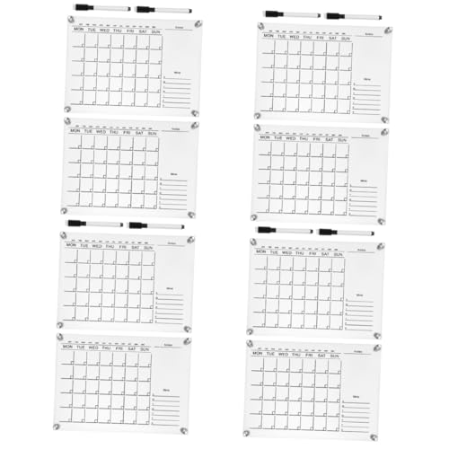 Operitacx 8 Sätze Wochenplanertafel Whiteboard-marker Brief Schreiben Löschbar Planke Stift Wand Weiß Trockenlöschbrett Für Den Kühlschrank Großes Magnetisches Whiteboard Staffeleien Acryl von Operitacx