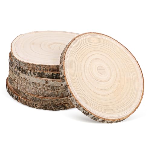 Operitacx 8 Stück Paulownia-Scheiben bastelholz holzkreise naturholzscheiben Gang Ereignis Mittelstücke für Tische rustikale Tags Holzgartenweg Ornamente aus Holzscheiben Handwerk Holz von Operitacx