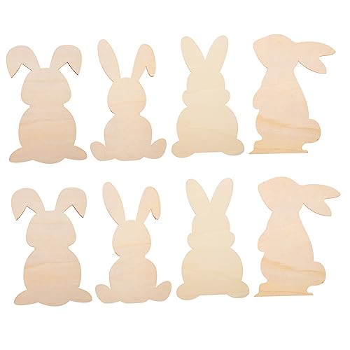 Operitacx 8 Stück kaninchenholzchips selber machen Heufütterung zur Bereicherung von Kaninchen easter bunny basteln ostern unvollendetes Holzscheibendekor Ostern geformte Scheiben von Operitacx