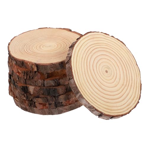 Operitacx 8st Dekorative Holzspäne Baumrinde Scheibe Hochzeitsmittelstücke Für Tische Unvollendete Protokollrunden Tischdekoration Kernstück Holzkreise Zum Basteln Holz Kreis Kiefernholz von Operitacx