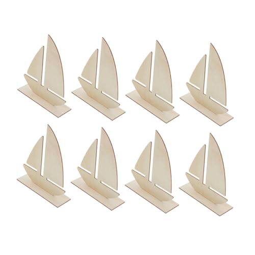 Operitacx 8st Segelschiffmodell Aus Holz Unvollendetes Holzsegelboot Diy Handgemachtes Boot Bastelboot-set Für Bastelboot Für Holzbootprojekt Für Schulbootprojekt Beige von Operitacx