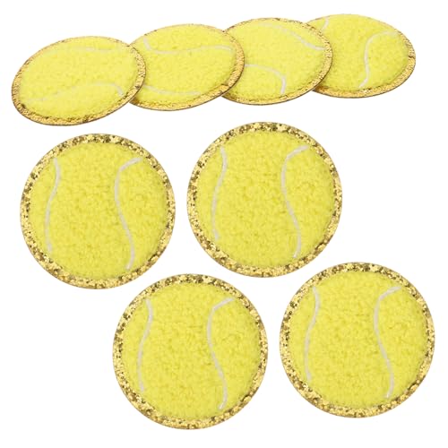 Operitacx 8st Stickereiflecken Buchstaben-kleidungsflecken Chenille-patches Basketball-party-dekorationen Tassen Untersetzer Basketball-dekorationen Buchstabenflecken Yellow Baumwolle von Operitacx