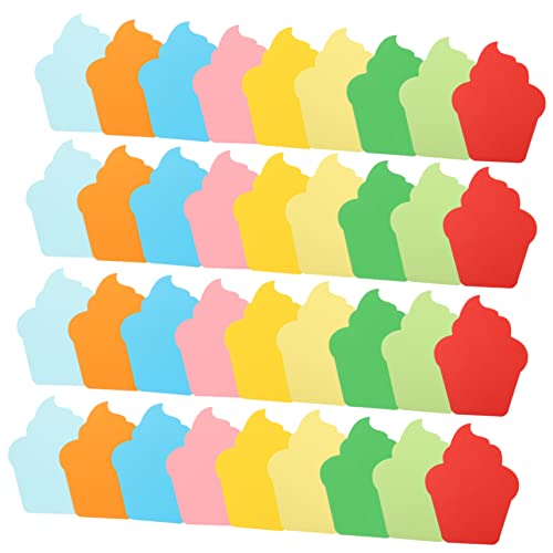 Operitacx 90St Kuchen handgeschnittenes Farbpapier lustige Notizen Cupcake-Ausschnitte bastelset basteln für Klassenzimmer-Tapetenausschnitte buntes Ausschnittpapier Colorful von Operitacx