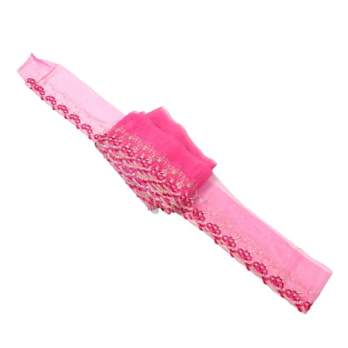 Operitacx Accessoires aus Mesh-Spitze dekoration Mesh-Spitzenstoffband Spitzenapplikationen als Verzierung Brautbandschärpe dünnes Spitzenband Brautschmuck Tischläufer Polyester Rosy von Operitacx