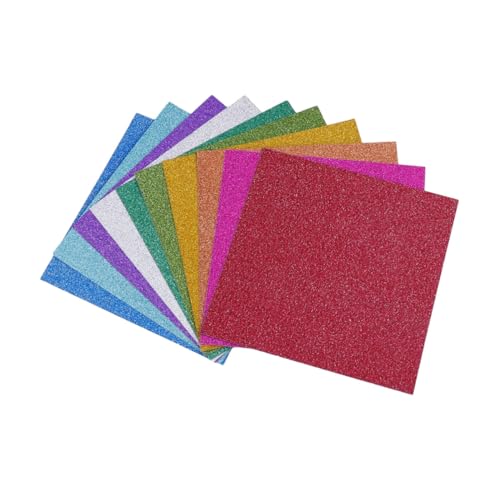 Operitacx DIY Bastelpapier Set Glänzendes Farbenfrohes Glitzerpapier 10 Farben Je Kreatives Bastelmaterial Für Kunstprojekte Und Dekoration von Operitacx