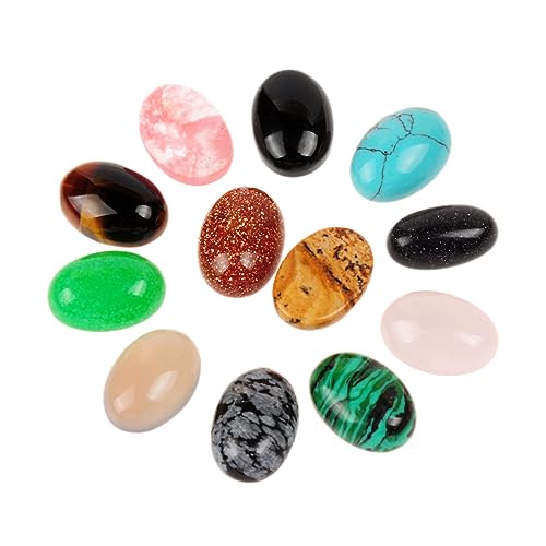 Operitacx Gemstone Oval Perlen Aus Quarz Und Achat Natürliche Kristallperlen Ohne öcher Gemischte Farben Für Schmuckherstellung Ideal Für DIY Projekte von Operitacx