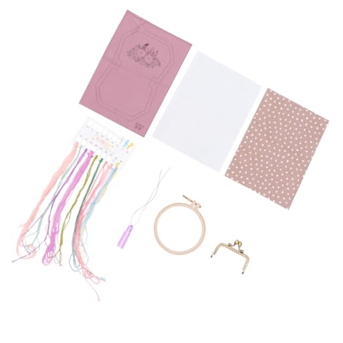 Operitacx Handarbeitswerkzeuge Stanznadel zum Sticken Bausätze Stickset-Tasche Stickzeichnung Armbänder embroidery set taschentücher purse Stickwerkzeuge für Anfänger Taschenstickerei Violet von Operitacx