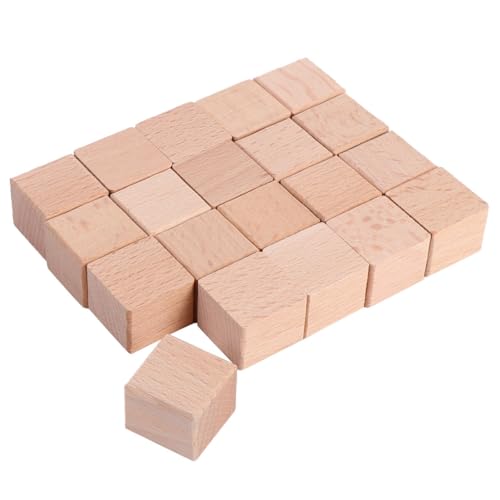 Operitacx Holzblöcke 20Er-Pack Zählwürfel 30 X 30 X 20 Mm Quadratische Holz-Bastelwürfelblöcke Holzblöcke Bausteine Quadratische Rohlinge Und DIY-Bastelwürfelblöcke von Operitacx