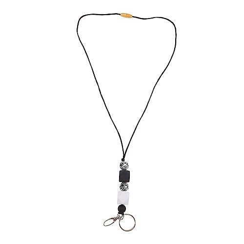 Operitacx Id-lanyard-halskette Frau Halskette Schlüsselband Mit Abzeichen Schlüsselbänder Armbänder Einziehbares Abzeichen Perlenkette Chokerhalsketten Für Frauen Cool Halter Holzperlen von Operitacx