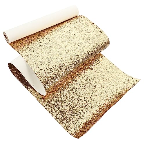 Operitacx Leder Mit Pailletten Pailletten-pu-stoff Trimmen Strass-stoff Glitzergel Für Den Körper Zubehör Auto Glitzerstoff Gel-nagel-kits Aufkleber Bausatz Funkeln Fleecestoff Golden von Operitacx