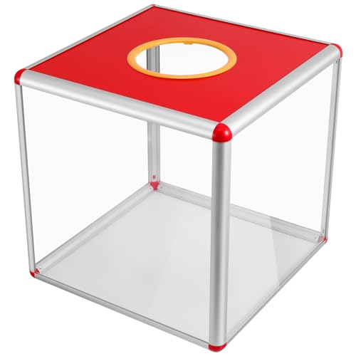 Operitacx Lotterie-Box, Tombola-Box, Spendenbox, Acryl Spendenwahlurne, Quadratische Tombola-Ballspielbox, Transparenter Tickethalter, Kubischer Aufbewahrungsbehälter für Fundraising, 30CM, 30cm von Operitacx