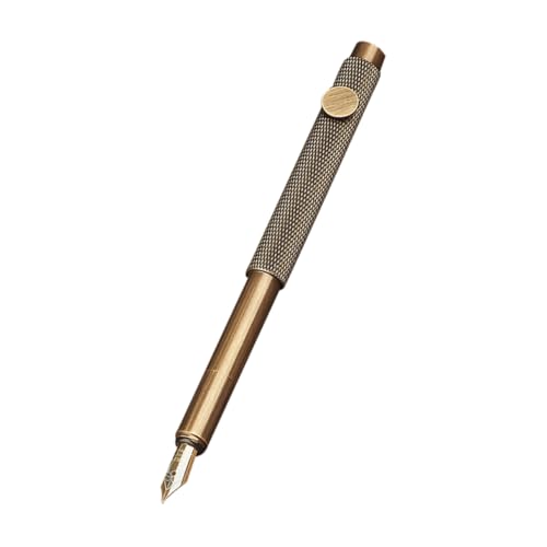 Operitacx Messingstift Schreibstift Executive-kugelschreiber Aus Messing Tragbarer Füllfederhalter Aus Messing Tragbarer Kunststift Retro-messingbrunnen Füller Home-office-stift Brown Kupfer von Operitacx