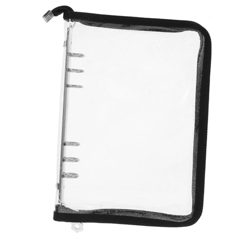 Operitacx Ordner foto aufbewahrung Kartenetui Fotoseitenschutz Loseblatt-Aufbewahrungsmappe Fotoalbum Binder Notizkartenhalter Notizkarten-Organizer multifunktionale Tragetasche PVC Black von Operitacx