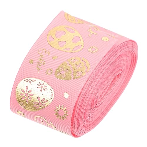 Operitacx Osterband Schleifen zum Verpacken Schulband zum Basteln Dekorationen Sackleinenband ribbon ziehschleifenband DIY Schleife für Ostern ostergeschenkverpackungsband Polyester Rosa von Operitacx