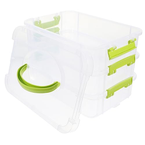 Operitacx Praktischer Aufbewahrungsbehälter Stapelbarer Speicherbox Transparent Carry Box School Storage Bin von Operitacx