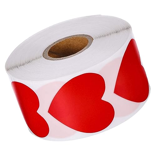 Operitacx Rollen Rote Liebes aufkleber Valentinstag Herzform Etiketten große Herzaufkleber Umschlag scrapbooking sticker scrapbook stickers liebe dekorative Aufkleber Bastelaufkleber PVC von Operitacx