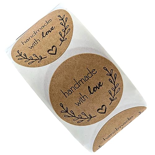 Operitacx Romantische Kraftpapier Aufkleber 1 Rolle Mit 500 Stück Selbstklebend Ideal Für DIY Geschenkverpackungen Etiketten Für Geburtstag Und Weihnachten Perfekt Für Kreative von Operitacx