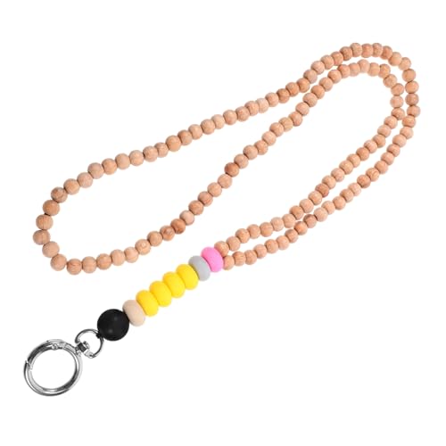 Operitacx Schlüsselband Aus Holzperlen Abzeichen Schlüsselband Schlüsselanhänger Kette Abzeichenrolle Herz Inhaber Boho-lanyards Schlüsselbänder -schlüsselband Aus Perlen Kieselgel von Operitacx