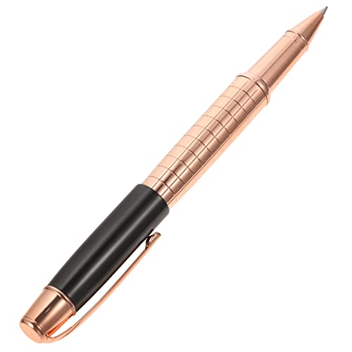 Operitacx Stift unterschreiben Farbstifte schwarze Tintenstifte Nachfüllungen graviert schreibutensilien schreibkladde Büro Business Stift tragbarer Business-Kugelschreiber Metall Rose Gold von Operitacx