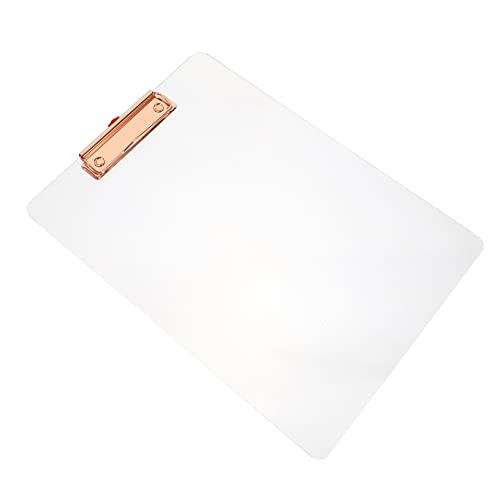 Operitacx Transparenter Ordner Klemmbrett Mit Deckel -zwischenablage Klemmbrett Mit Speicher Klemmbretter Planke Kleines Klemmbrett Pflegeklemmbrett Papierhalterbrett Rose Gold Acryl von Operitacx