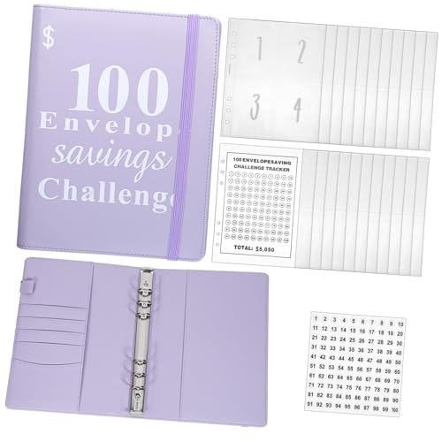 Operitacx Und 100 Spar Challenge Ordner 100 Umschlag Sparbuchplaner Geldspar Ordner Budgetierung 100 Umschlag Geldspar Challenge Organizer Das Notizbuch Pu von Operitacx