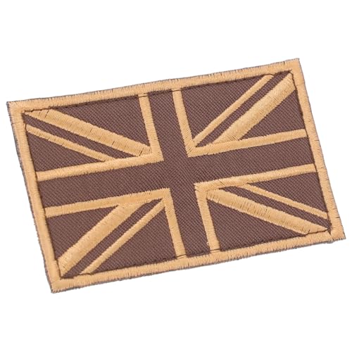 Operitacx Union Jack-applikation Lustige Patches Gestickte Aufnäher Für Bekleidungsstücke Abzeichen Mit Aufnähern Cooles Pflaster Union-jack-aufnäher Flecken Brown Stoff von Operitacx