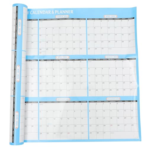 Operitacx Wandkalender 2024 schwarze, trocken abwischbare Tafel monatlicher Kalenderplaner Spachtelmasse für Wände Uhren Tag Das Monatlicher Wandkalender filigraner Wandkalender Papier Blue von Operitacx