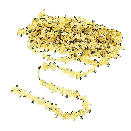 Operitacx Wasserlösliche Spitze ribbon bandfeile Stoffdekoration Spitzenbesatz schneidendes Spitzenband DIY hochzeitskleid versorgung hut kleidung DIY versorgung Polyester Yellow von Operitacx