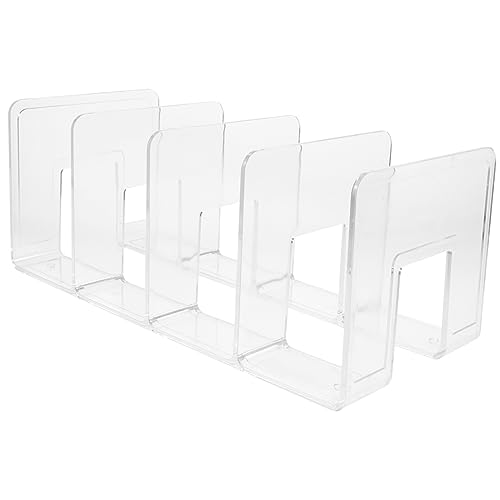 Operitacx bücherregal buchstütze buchstopper Storage Boxes aktenordner Magazinhalterung Buchständer Zeitschriftenständer Lernzubehör Ordner-Organizer für den Schreibtisch Acryl Transparent von Operitacx