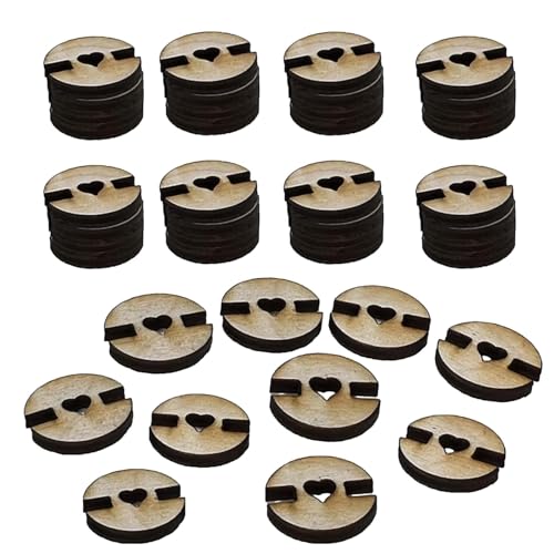 100 Pom Pom Knöpfe - Pom Pom Button aus Holz, Hutknöpfe 1 cm | 50 Stück handgefertigte Knöpfe für Hüte, 2 Löcher aus Naturholz, Knöpfe zum Nähen und Basteln von Opilroyn