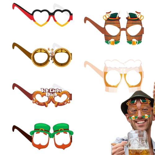 Opilroyn Papierbrillen – Foto-Requisiten, Brillen | Bayerische Bierfest-Brille, Oktoberfest-Fotoautomaten-Requisiten, Gläser für Männer und Frauen von Opilroyn