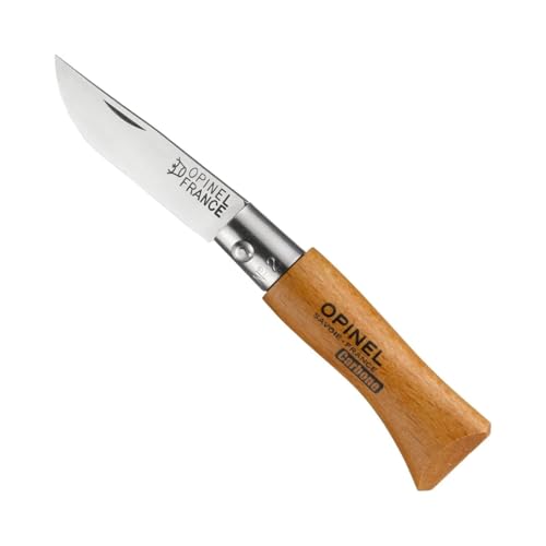 Opinel Taschenmesser Messer Größe 3 carbon Klinge ohne Feststellring, beige, 3.5 cm von OPINEL