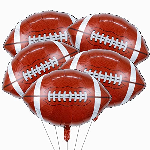 5 Stück Große Football Luftballons, Braun American Football Folienballons, Rugby Fußball Thema Party Ballon Deko für Junge Kinder Fußballfans Superbowl Geburtstag Kindergeburtstag Dekoration Zubehör von Oponti