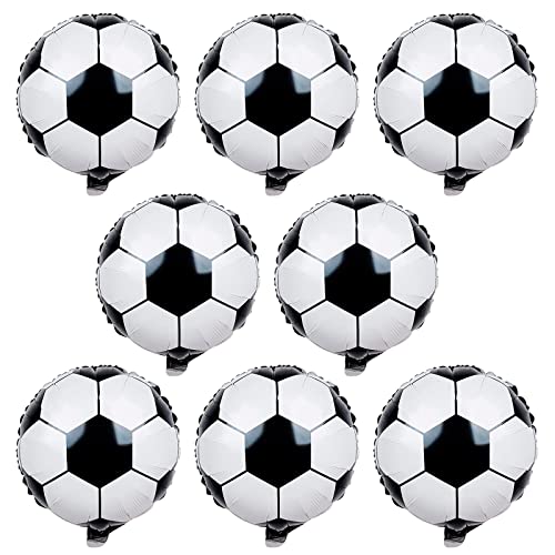 8 Stück Fußball Party Deko Luftballons, 18 Zoll Fussball Folienballons Weltmeisterschaft 2026 Fußball Ballons für Mann Kinder Junge Geburtstag Sport Fussball Thema Kindergeburtstag WM Party Deko von Oponti