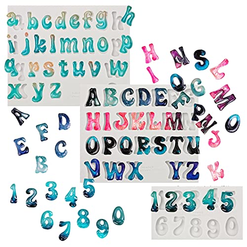 Opopark Gießform Silikonform Buchstabe,Silikonform Gießformen Mini Alphabet Epoxidharz Formen für DIY Schmuck, Home Dekoration und Kuchen Dekoration (Großbuchstaben, Kleinbuchstaben und Zahlen) von Opopark