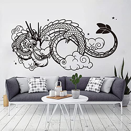 Opprxg Chinesischer Drache Tier Wandaufkleber Baby Kindergarten Kinderzimmer Asiatischer Drache Dschungel Wandtattoo Spielzimmer Vinyl Dekoration 90cmx46cm von Opprxg