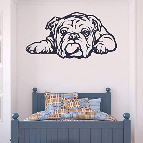 Opprxg Englische Bulldogge Wandtattoo Aufkleber Tier Vinyl Wandaufkleber Salon Raumdekoration Kinder Schlafzimmer Kunst Poster 80x42cm von Opprxg