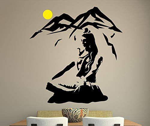 Opprxg Gott Wandaufkleber Yoga Lotus Pose Vinyl Wandtattoo Berg Meditation Wohnkultur Hindu Gott Kunst 60x57cm von Opprxg