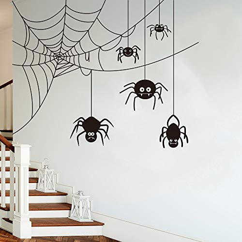 Opprxg Spinnenweberei Halloween Wandaufkleber Kinderzimmer Schlafzimmer Spinnennetz Tier Weihnachten Wandtattoo Party Wohnzimmer Vinyl Dekoration 56cmx44cm von Opprxg